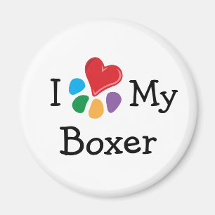 Djur Lover_I hjärta min boxare Magnet
