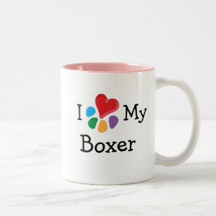 Djur Lover_I hjärta min boxare Två-Tonad Mugg