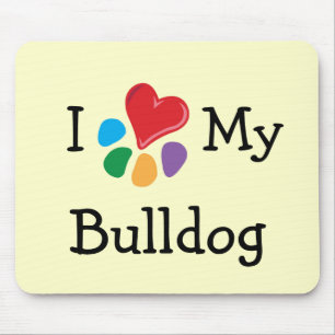 Djur Lover_I hjärta min bulldogg Musmatta