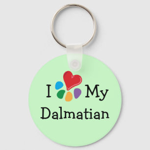 Djur Lover_I hjärta min Dalmatian Nyckelring