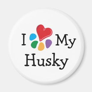 Djur Lover_I hjärta min Husky Magnet