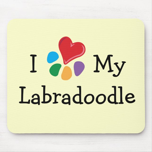 Djur Lover_I hjärta min Labradoodle Musmatta (Framsidan)