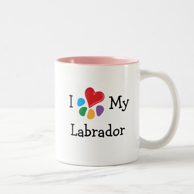 Djur Lover_I hjärta min Labrador Två-Tonad Mugg (Höger)