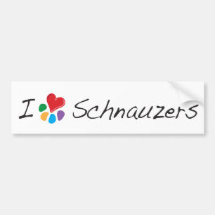 Djur Lover_I hjärta min Schnauzer Bildekal
