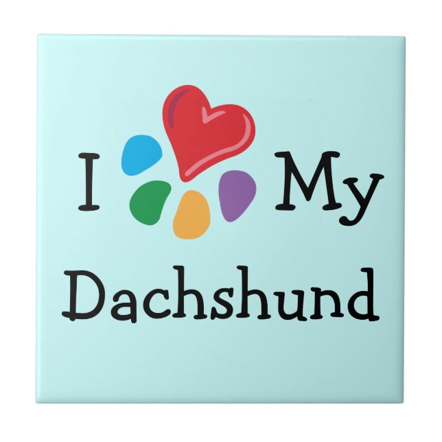 Djur Lover_I hjärta min tax Kakelplatta (Framsidan)