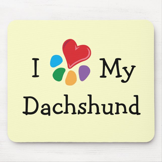 Djur Lover_I hjärta min tax Musmatta (Framsidan)