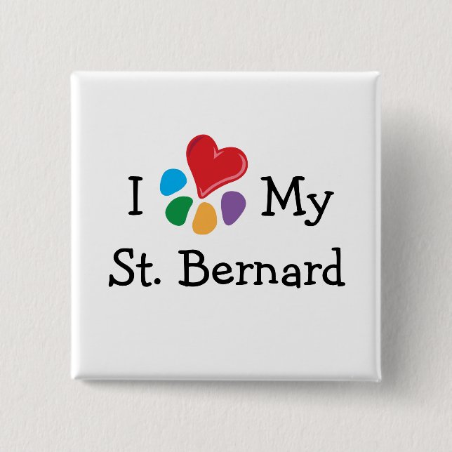 Djur Lover_I hjärta mitt St Bernard Knapp (Framsida)
