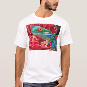 Djur mång- konstmålning för grön groda - t-shirt