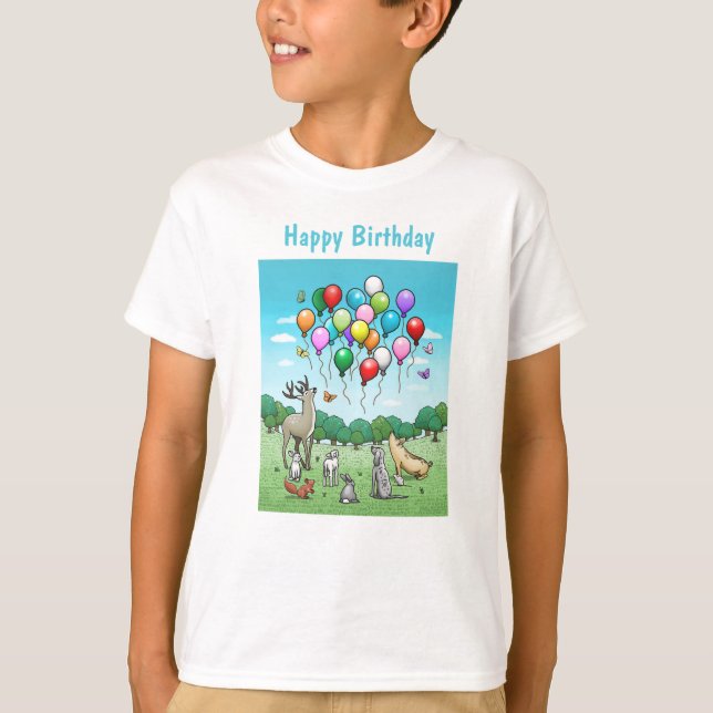 Djur med ballonger t shirt (Framsida)