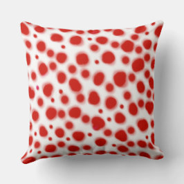 Djur med dalmatiskt tryck röd och vit punkt kudde