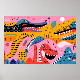 Djur med mönster omgivna av luder poster