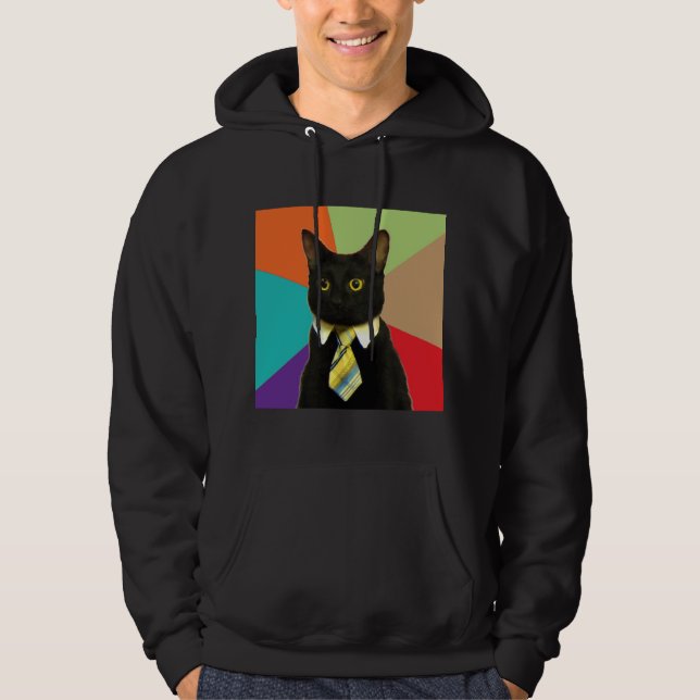Djur Meme för affärskattrådgivning Sweatshirt Med Luva (Framsida)