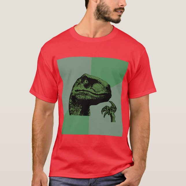 Djur Meme för Philosoraptor Dinosaurrådgivning T Shirt (Framsida)