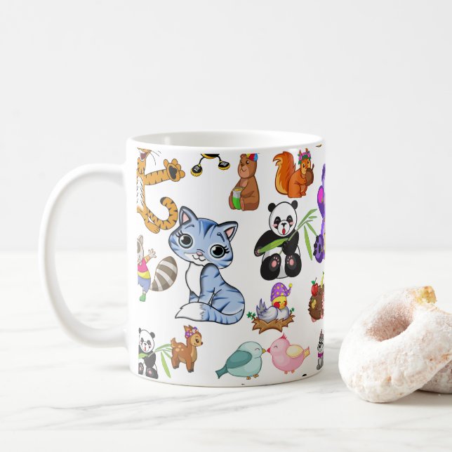 Djur Mönster Kaffemugg (Med munk)
