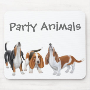 Djur Mousepad för Bassethundparty Musmatta