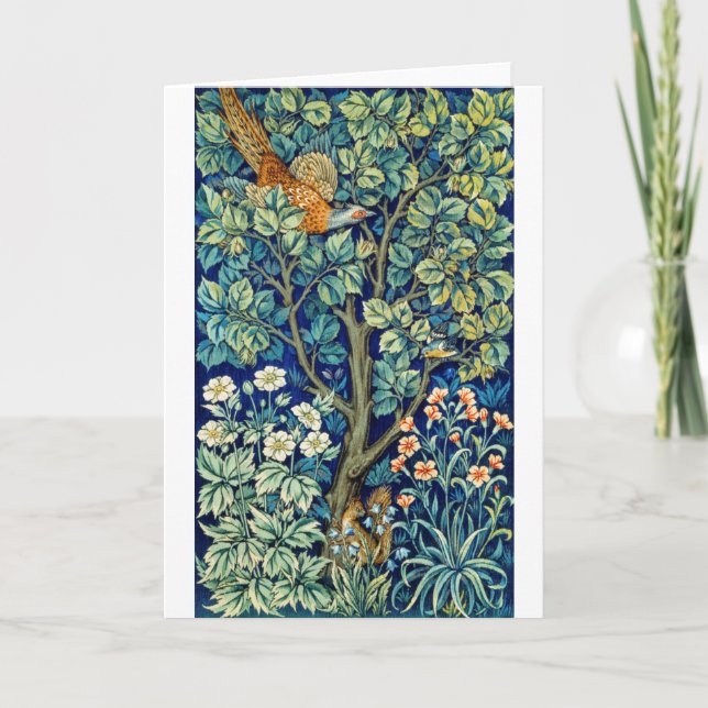 Djur och blommor, skog, William Morris Kort (Framsida)