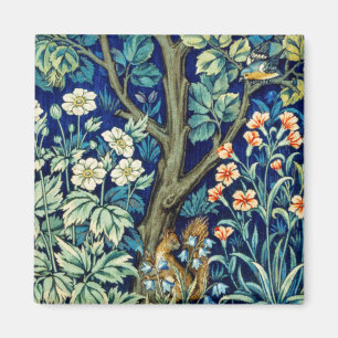 Djur och blommor, skog, William Morris Magnet