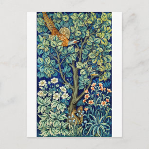 Djur och blommor, skog, William Morris Vykort