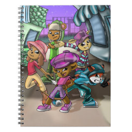 Djur och hattar anteckningsbok med spiral