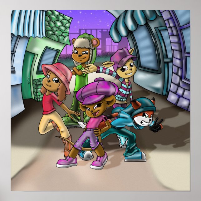 Djur och hattar poster (Framsidan)