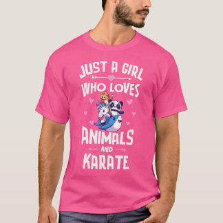 Djur och Karate Shirt-gåvor till flickor T Shirt