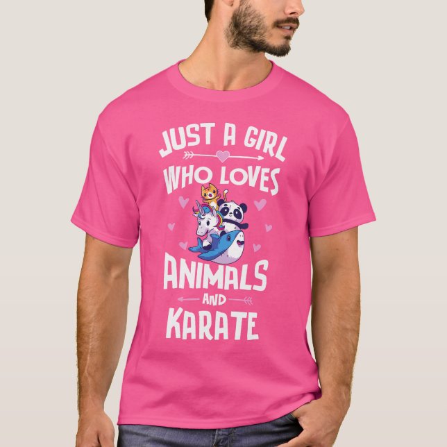 Djur och Karate Shirt-gåvor till flickor T Shirt (Framsida)