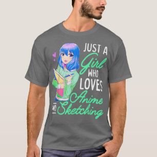 Djur och sketning Bara en flicka som Kärlek anime T Shirt