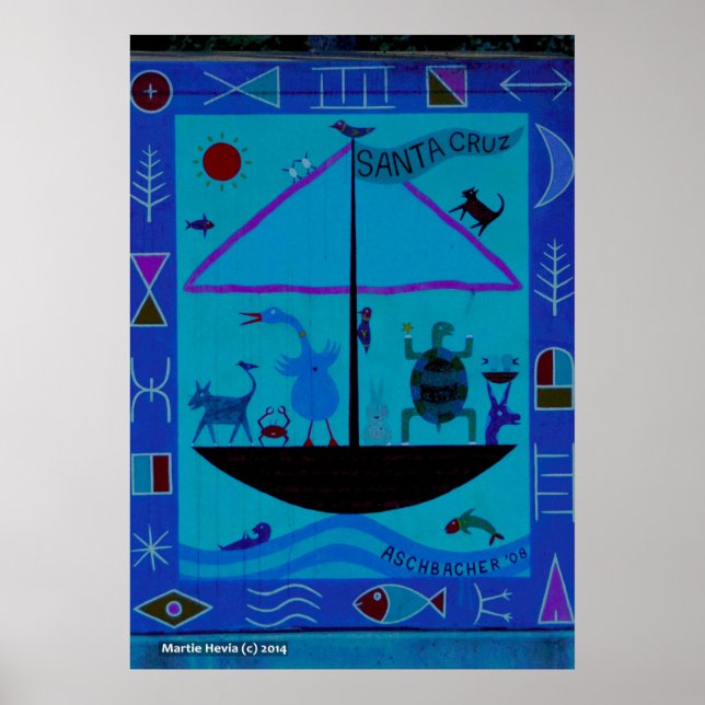 Djur på båtar poster (Framsidan)