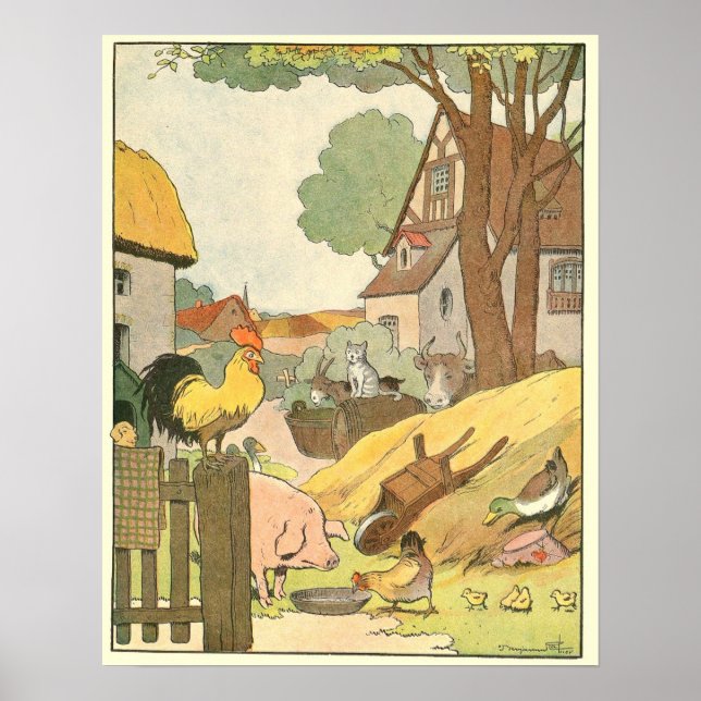 Djur på Farm Storybook Poster (Framsidan)