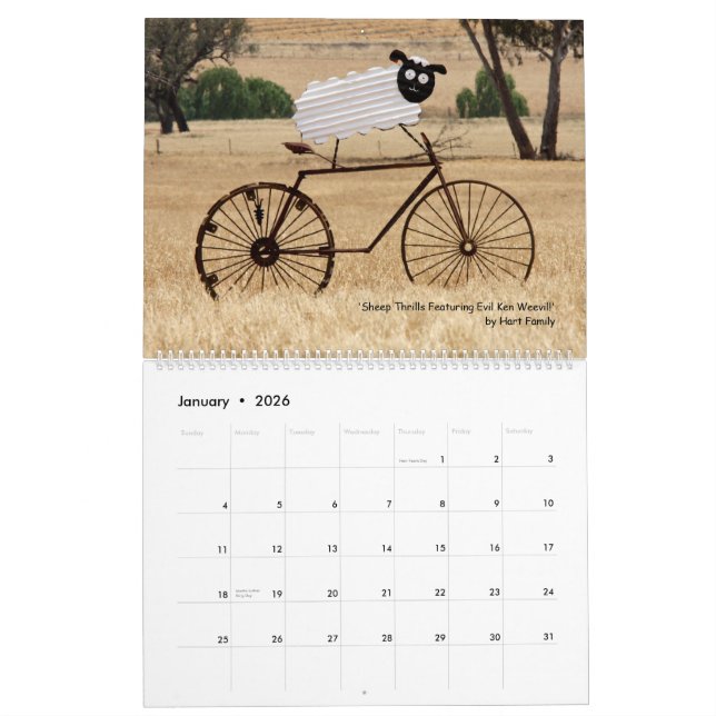 Djur på kalender för cyklar 2013 (Jan 2026)