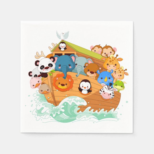 Djur på Noahs Art Pappra blöjor Pappersservett (Framsidan)