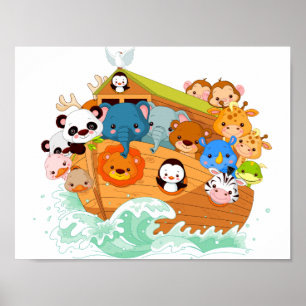 Djur på Noahs Art Poster