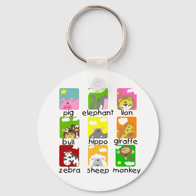 Djur på Parad Tshirts och gåvor Nyckelring (Framsida)
