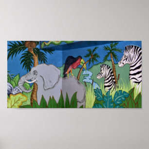 Djur på Savannah Poster
