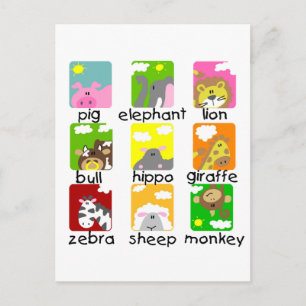 Djur på vykort Parad