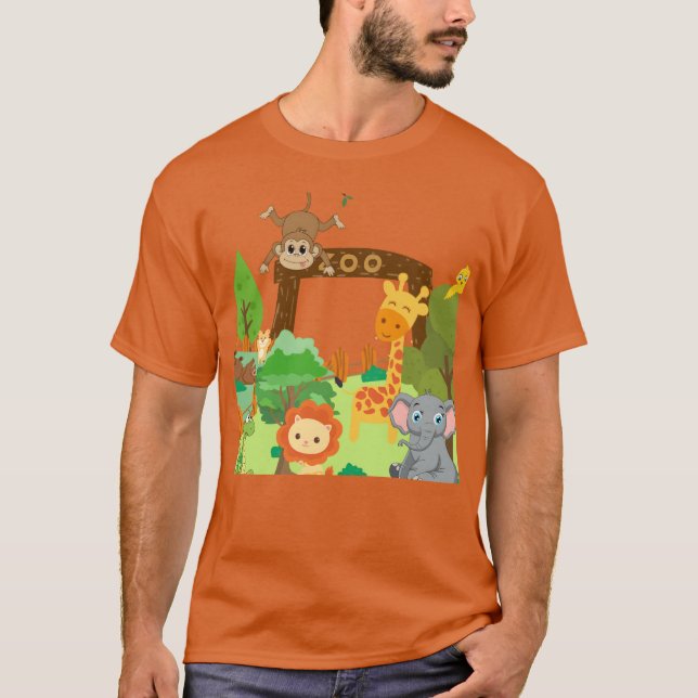 djur på zoo Design vän T Shirt (Framsida)