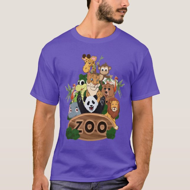 Djur på zoo flicka t shirt (Framsida)