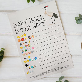 Djur på zoo safari Baby Shower Bok Emoji Spel Flygblad