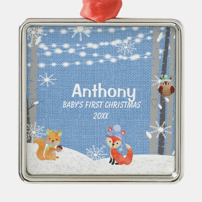 Djur prydnad personligBabys för första jul Julgransprydnad Metall (Framsidan)