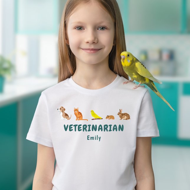 Djur Rad Barnens Veterinär Rollspel T Shirt (Disclaimer: This image is a digital mockup.)