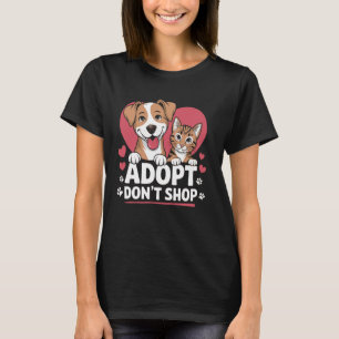 Djur räddning adoption för hund katt husdjur rädda t shirt