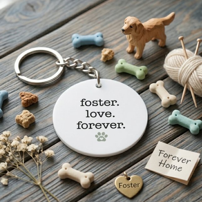 Djur Räddning Foster Kärlek För Evigt Tassavtryck  (Pet rescue advocate keychain)