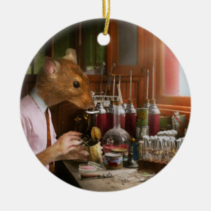 Djur - Råtta - Laboratorieratt Julgransprydnad Keramik