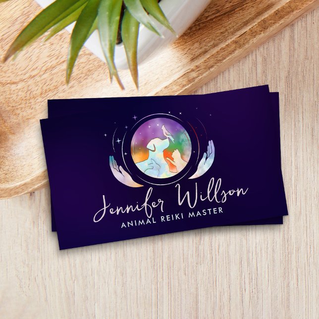 Djur Reiki Healing Akvarell Konst Visitkort (Skapare uppladdad)