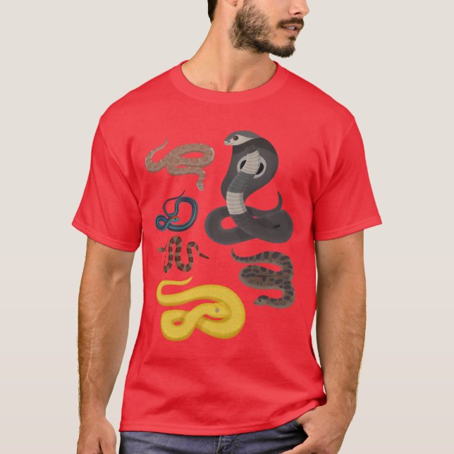 Djur Reptiltyper av Ormar present T Shirt (Framsida)