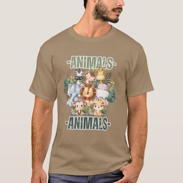 Djur retro familj t shirt (Framsida)