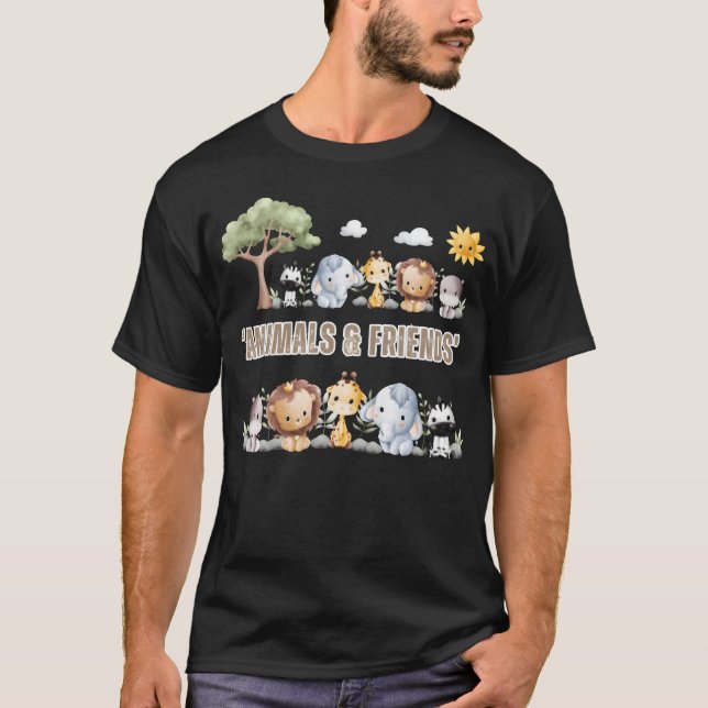 Djur retro pojke t shirt (Framsida)