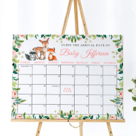 Djur & Rosa Ros Gissa Förfallodatum Kalender Poster