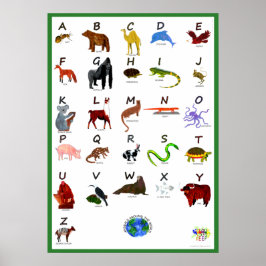 DJUR RUNT OM I VÄRLDEN ABC POSTER