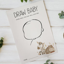 Djur Safari för Baby Shower Teckna Baby Lek Flygblad